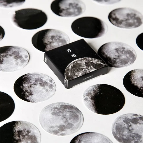 Lunar cycle moon phase sticker pack waterproof