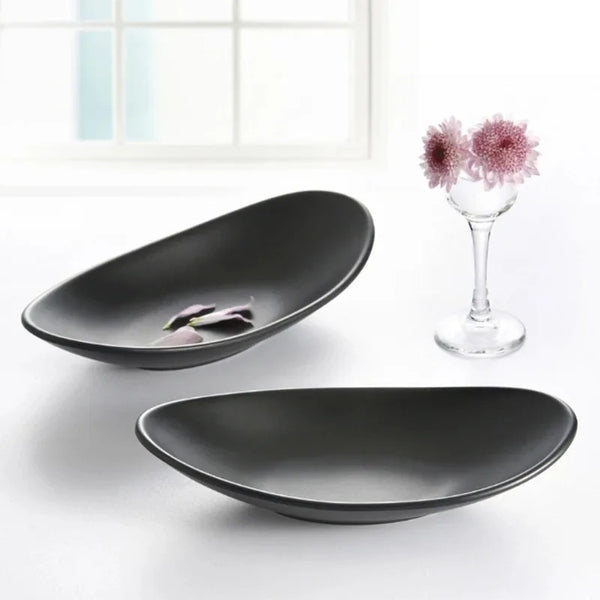 Gothic Rose Ceramic Trinket Dish — dark matte black ring dish